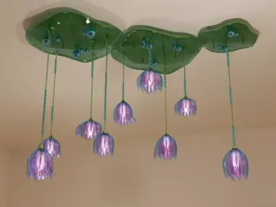 glass lily lamp Low-poly 3D model