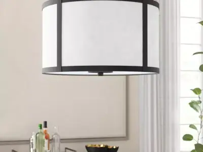 Cassie 4 - Light Unique Statement Drum Pendant - 2 Colour 3D model