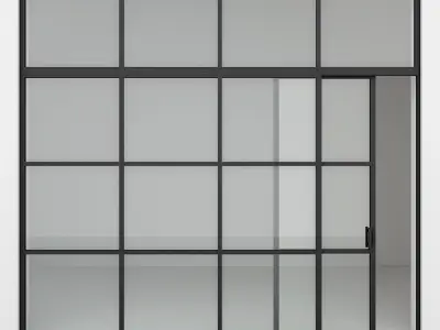 Aluminium door 7 3D model