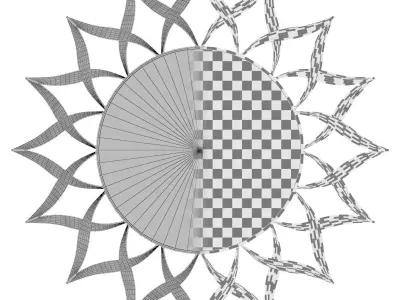 Sun Flower Wall Mirror OSP1930 3D model