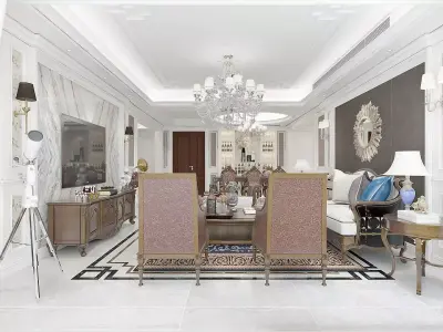 Home Interior Design in Empire Style 3D model
