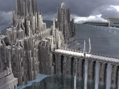 Ornate halls of Power Kitbash 3D model