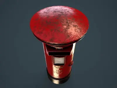 Royal Mail Postbox Low-poly 3D model