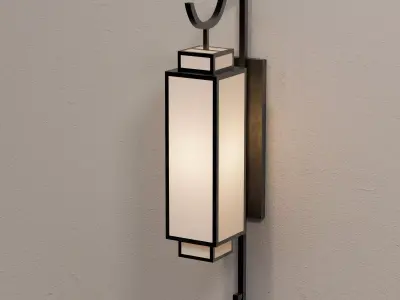 Indochine Style Wall Lamp - Modern Oriental Sconce Light 3D model