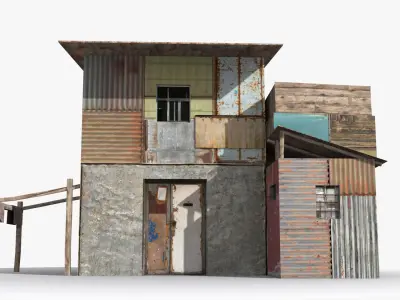 Slum x7 Low-poly 3D model