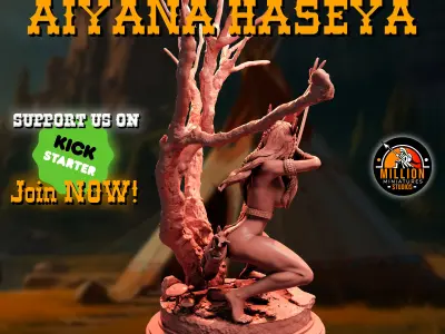 Aiyana Haseya STL Nude Hunting 75mm Tribal Warrior Model 3D print model