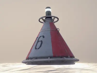 Buoy River RB-4-01 Divide Mark Low-poly 3D model