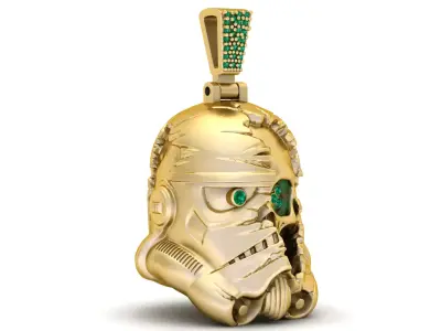 Cyber Skull Fusion Pendant  3D Printable Luxury 3D print model