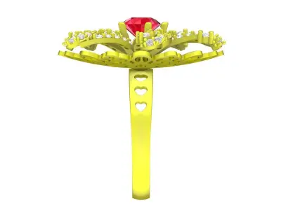Floral Filigree Diamond Ring 3D Model 4470 3D print model