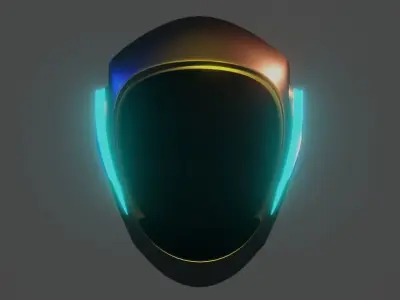 RO24 Sci-fi helmet Low-poly 3D model