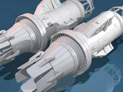 Spaceship engines 2 3D model
