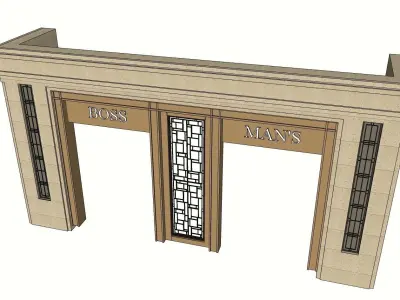 classical main gate entrance sketchup model 3D model