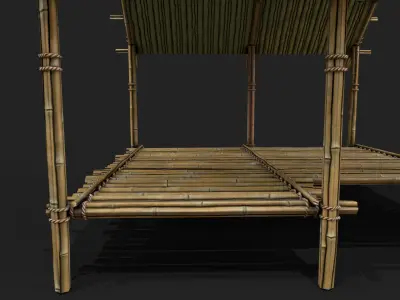 Bamboo Shelter 8 Low-poly 3D model