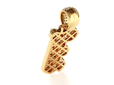 Tattoo fonts I alphabet pendent 3D print model