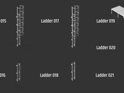 42 Exterior stairs and ladders 3D model
