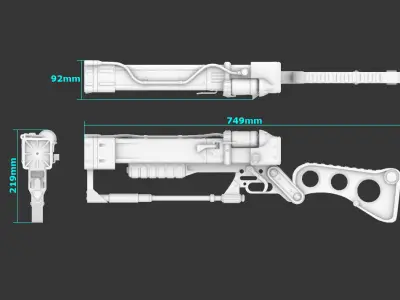 Fallout Laser Rifle 3D print model