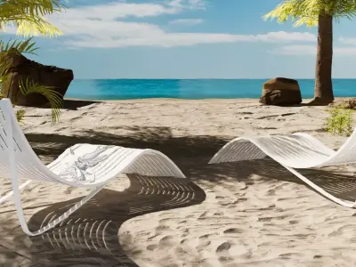 Beach Island Scene 1 3D model