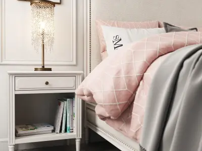 Maelin Upholstered Bed 3D model