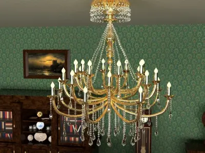 Led Ceiling Crystal Large Modern Chandelier  3D model