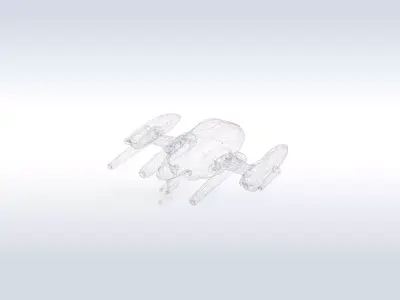 Futuristic Sci-Fi Flying Drone Robot with Cockpit 56 3D model
