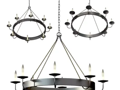 Napa Wine Barrel Chandelier 3D model