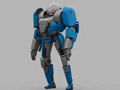 COMBAT DROID IONOS rigged character 3D model