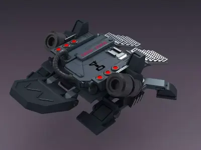 Sci-fi strobe capsule cabin deck console elevator 3D model