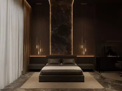 Bed Room 04 - Baked Low-poly 3D model