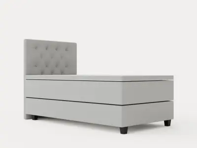 Royal Continental Bed With Storage 105x200 Light Gray Low-poly 3D model