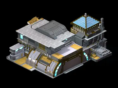 Space Station - Warehouse 01 3D model