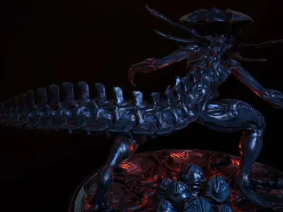 Queen Alien Low-poly 3D model