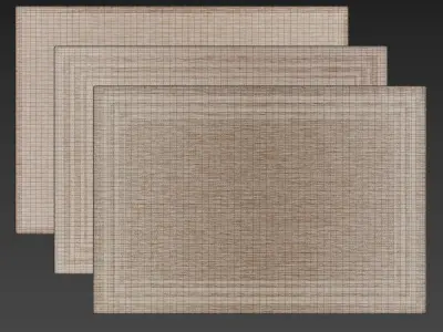 Carpet set 32 - Bundle - 3 f Geometrical Jute Rugs 3D model