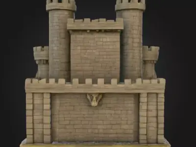 Skull Fortress Low-poly 3D model