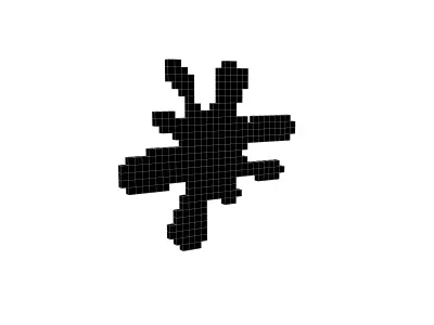 Voxel Splash Symbol v1 011 Low-poly 3D model