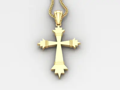 Light Gold 18K Cross Pendant 2CP100 3D print model