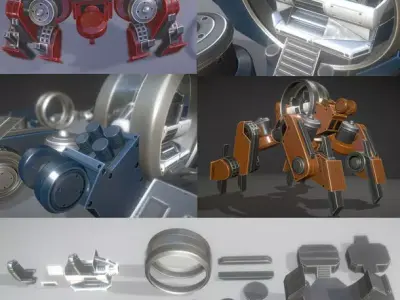 Terrain Walker Collection Low-poly 3D model