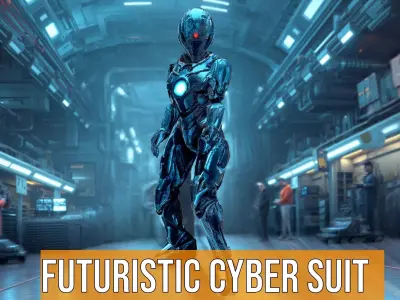 Futuristic Cyber Suit model pack Low-poly 3D model