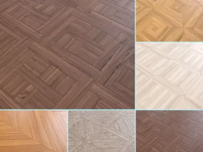 Parquet - Laminate - Wooden floor 6 in 1 Low-poly 3D model