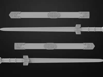 Weapons Encyclopedia 040 Jian 3D print model