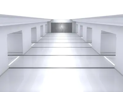  Sci Fi Corridor  Low-poly 3D model