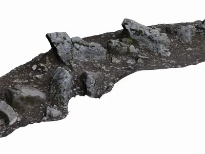 Rocky Ground Low-poly 3D model