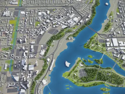 Niagara Falls Low-poly 3D model