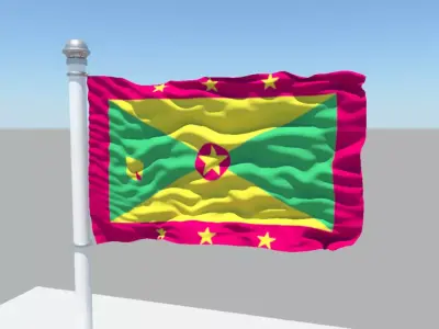 Grenada flag 3D model