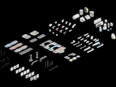 Scifi Station Vol 2 - Stylized Low Poly 3D Art Asset Pack Low-poly 3D model