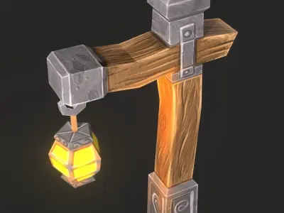 Simple Lamp Low-poly 3D model get