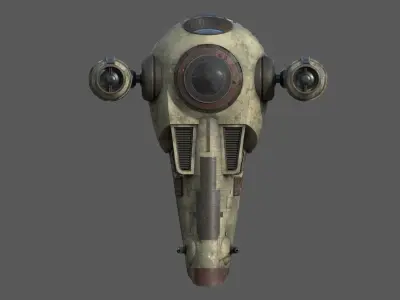 Grogu Style Pod Ship Low-poly 3D model