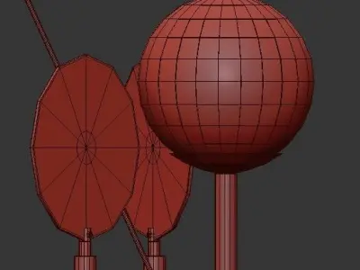SANTA gold and sphere chandelier 3D model
