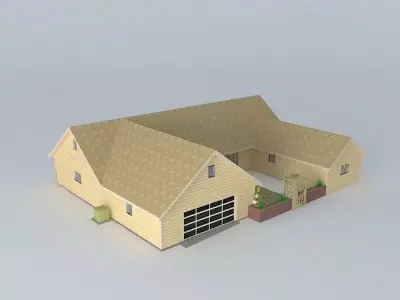 House with Finished Attic Free 3D model