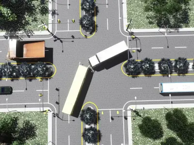 Road Accident   Low-poly 3D model