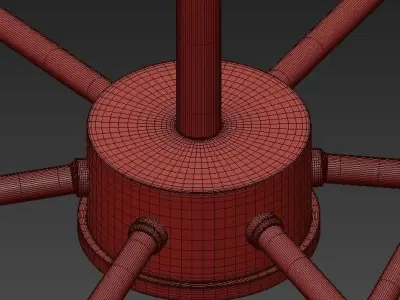 Black And Gold Chandelier 3D model